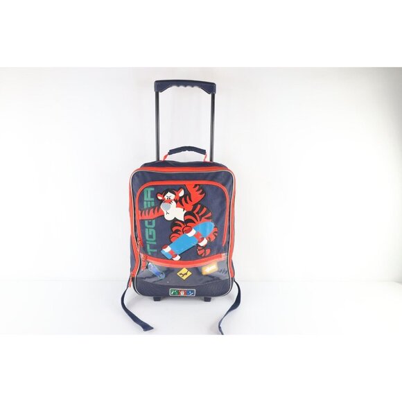 Vtg 90s Disney Distressed Spell Out Tigger the Tiger Rolling Backpack Carry On